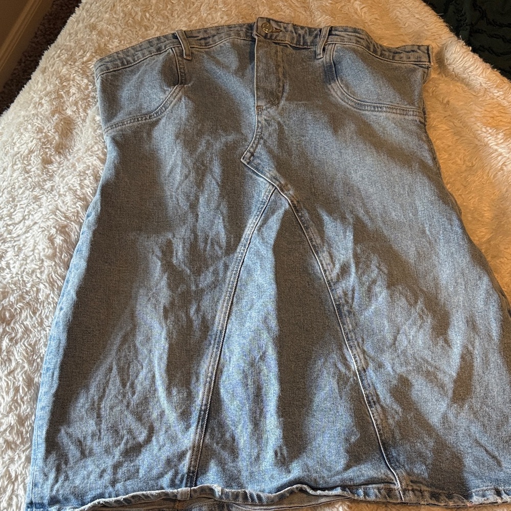 Zara Light Blue Denim Skirt